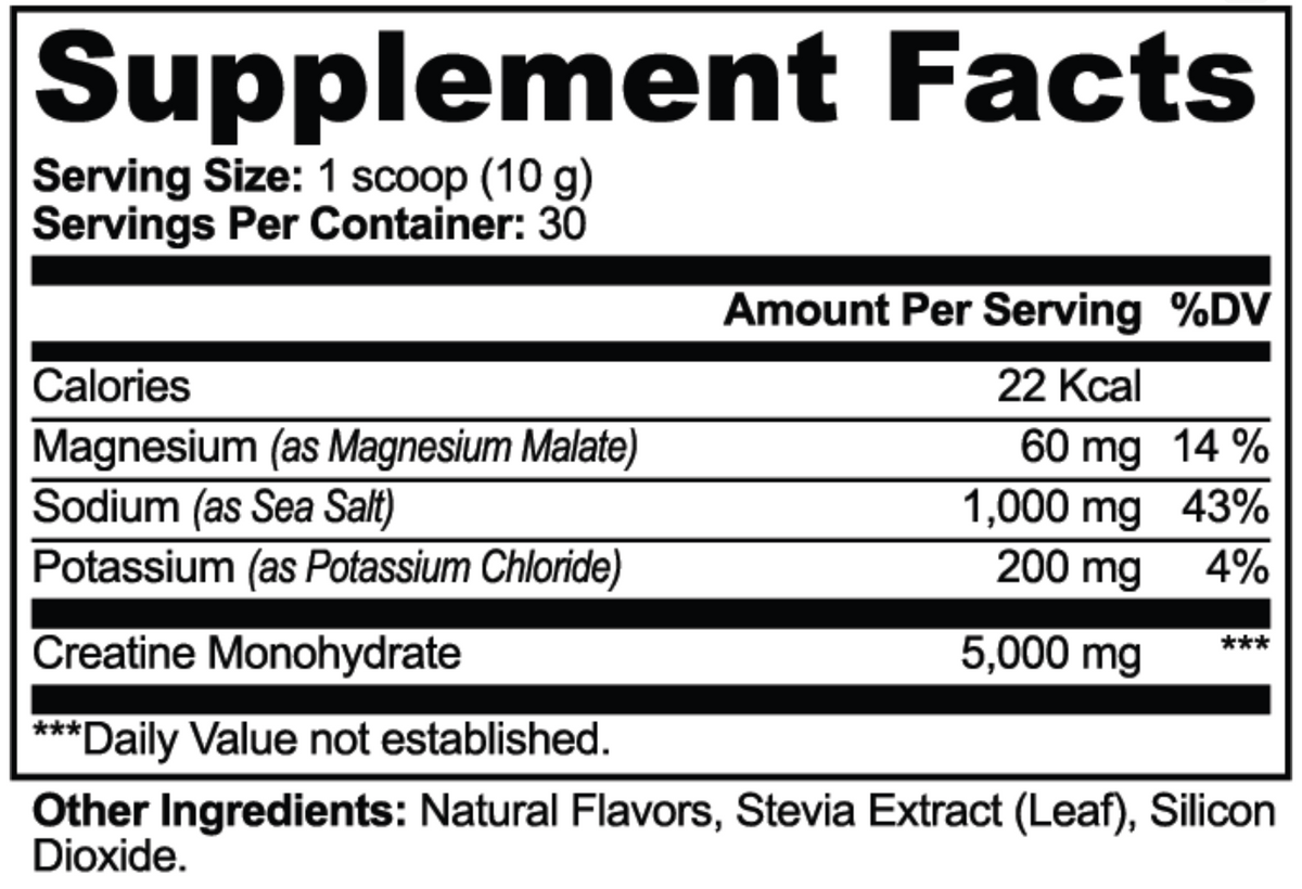 Creatine + Electrolyte Lemon Flavored Powder